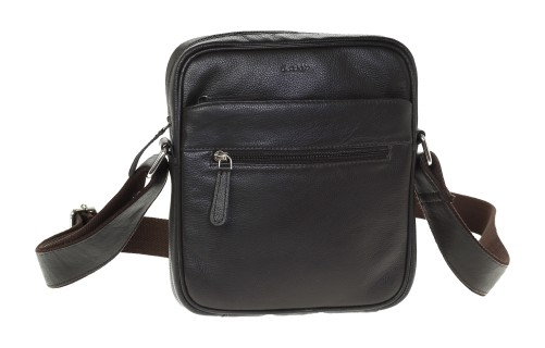 Lavor 1-44 Δερμάτινη Ανδρική Τσάντα Ώμου / Χιαστί Καφέ