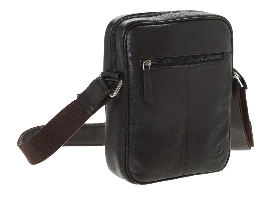 Lavor 1-44 Δερμάτινη Ανδρική Τσάντα Ώμου / Χιαστί Καφέ