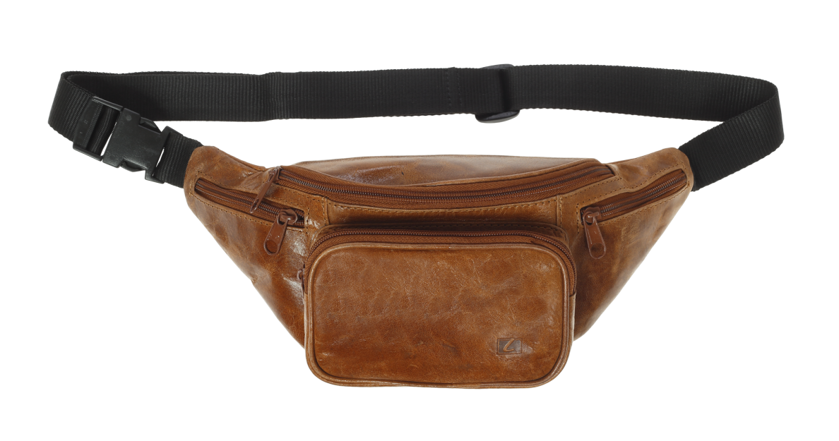 Lavor 1-7121 Ανδρικό Δερμάτινο Τσαντάκι Μέσης Κονιάκ