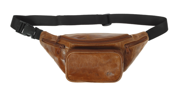 Lavor 1-7121 Ανδρικό Δερμάτινο Τσαντάκι Μέσης Κονιάκ