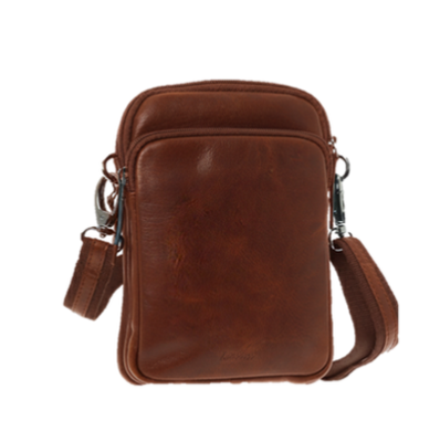 Lavor 1-0063 Δερμάτινη Ανδρική Τσάντα Ώμου / Χιαστί Κονιάκ