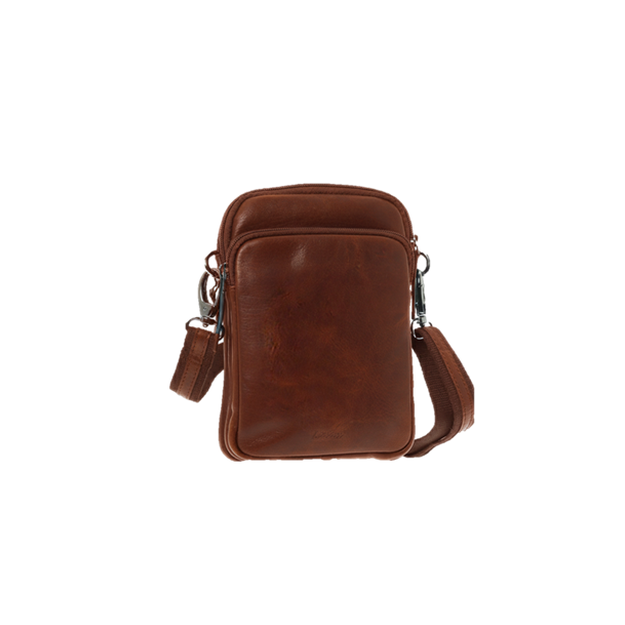 Lavor 1-0063 Δερμάτινη Ανδρική Τσάντα Ώμου / Χιαστί Κονιάκ