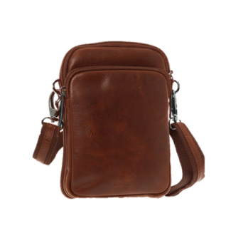 Lavor 1-0063 Δερμάτινη Ανδρική Τσάντα Ώμου / Χιαστί Κονιάκ