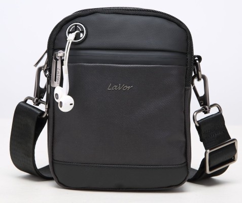 Lavor 1-709 Υφασμάτινη Ανδρική Τσάντα Ώμου σε Μαύρο χρώμα