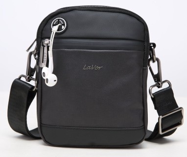 Lavor 1-709 Υφασμάτινη Ανδρική Τσάντα Ώμου σε Μαύρο χρώμα