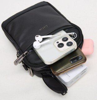 Lavor 1-709 Υφασμάτινη Ανδρική Τσάντα Ώμου σε Μαύρο χρώμα