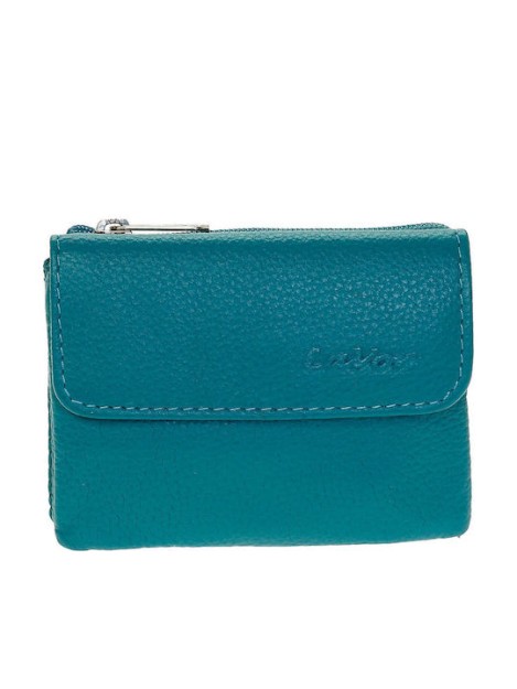 Lavor 1-3739 Μικρό Δερμάτινο Γυναικείο Πορτοφόλι με RFID Τιρκουάζ