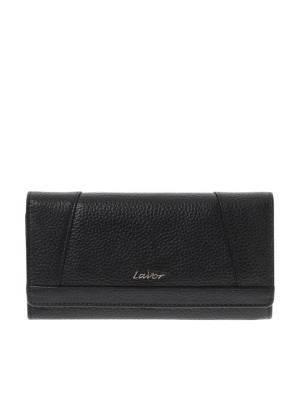 Lavor 1-6154 Μεγάλο Δερμάτινο Γυναικείο Πορτοφόλι με RFID Μαύρο