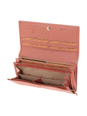 Lavor 1-6154 Μεγάλο Δερμάτινο Γυναικείο Πορτοφόλι με RFID Ροζ