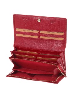 Lavor 1-6154 Μεγάλο Δερμάτινο Γυναικείο Πορτοφόλι με RFID Κόκκινο