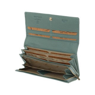 Lavor 1-6154 Μεγάλο Δερμάτινο Γυναικείο Πορτοφόλι με RFID Μέντα