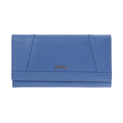 Lavor 1-6154 Μεγάλο Δερμάτινο Γυναικείο Πορτοφόλι με RFID Γαλάζιο