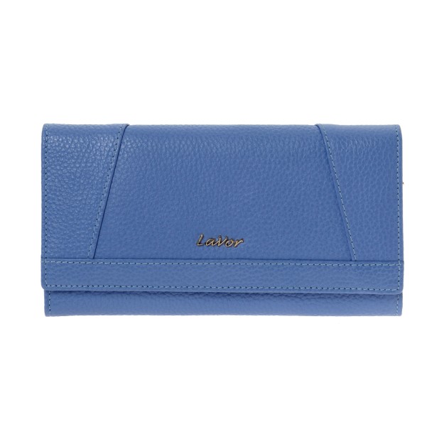 Lavor 1-6154 Μεγάλο Δερμάτινο Γυναικείο Πορτοφόλι με RFID Γαλάζιο