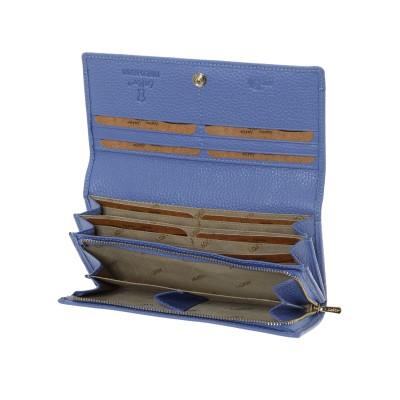 Lavor 1-6154 Μεγάλο Δερμάτινο Γυναικείο Πορτοφόλι με RFID Γαλάζιο
