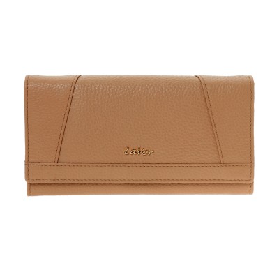 Lavor 1-6154 Μεγάλο Δερμάτινο Γυναικείο Πορτοφόλι με RFID Nude