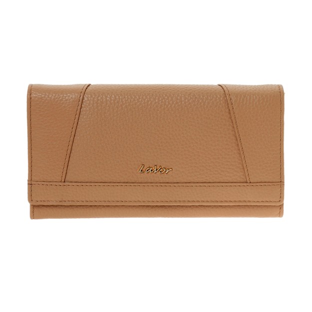 Lavor 1-6154 Μεγάλο Δερμάτινο Γυναικείο Πορτοφόλι με RFID Nude