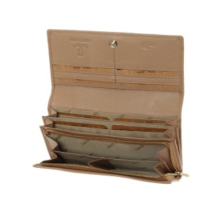 Lavor 1-6154 Μεγάλο Δερμάτινο Γυναικείο Πορτοφόλι με RFID Nude