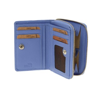 Lavor 1-6081 Μικρό Δερμάτινο Γυναικείο Πορτοφόλι με RFID Γαλάζιο