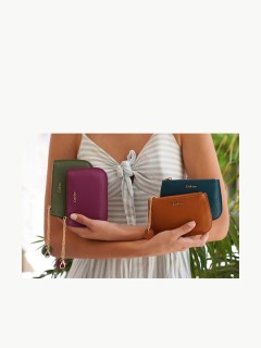 Lavor 1-6069 Μικρό Δερμάτινο Γυναικείο Πορτοφόλι Καρτών με RFID Κόκκινο