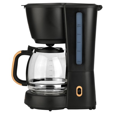 ESTIA ΚΑΦΕΤΙΕΡΑ ΦΙΛΤΡΟΥ OAK ΠΛΑΣΤΙΚΗ 1000w ΜΕ ΓΥΑΛΙΝΗ ΚΑΝΑΤΑ 1.25lt ΜΑΥΡΗ