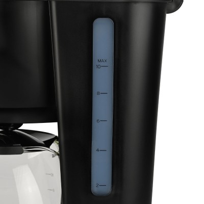 ESTIA ΚΑΦΕΤΙΕΡΑ ΦΙΛΤΡΟΥ OAK ΠΛΑΣΤΙΚΗ 1000w ΜΕ ΓΥΑΛΙΝΗ ΚΑΝΑΤΑ 1.25lt ΜΑΥΡΗ