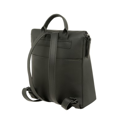 Polo Δερμάτινη Γυναικεία Τσάντα Πλάτης Μαύρη 9-07-062-2001