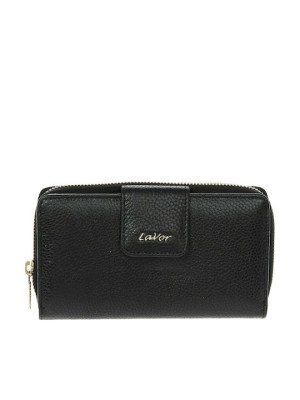 Lavor 1-6002 Μεγάλο Δερμάτινο Γυναικείο Πορτοφόλι Μαύρο