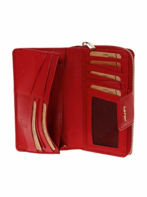 Lavor 1-6002 Μεγάλο Δερμάτινο Γυναικείο Πορτοφόλι Κόκκινο