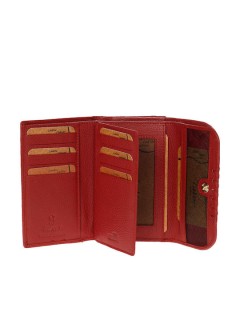 Lavor 1-5987 Μικρό Δερμάτινο Γυναικείο Πορτοφόλι με RFID Κόκκινο