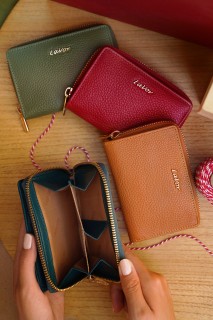 Lavor 1-6081 Μικρό Δερμάτινο Γυναικείο Πορτοφόλι με RFID Ρόδι