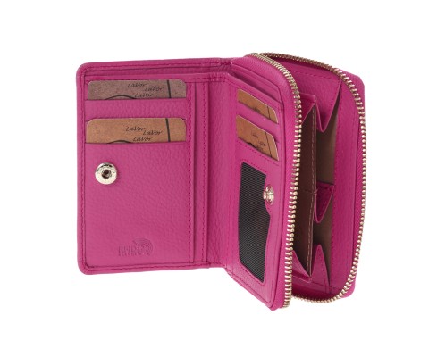 Lavor 1-6081 Μικρό Δερμάτινο Γυναικείο Πορτοφόλι με RFID Ρόδι