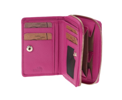 Lavor 1-6081 Μικρό Δερμάτινο Γυναικείο Πορτοφόλι με RFID Ρόδι