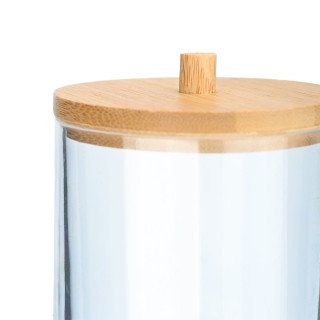 ΚΟΥΤΙ ΑΠΟΘΗΚΕΥΣΗΣ & ΟΡΓΑΝΩΣΗΣ BAMBOO ΓΙΑ ΔΙΣΚΟΥΣ ΝΤΕΜΑΚΙΓΙΑΖ 7x7x12cm ΜΕ ΚΑΠΑΚΙ