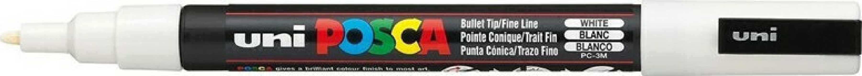 Uni-Ball Posca PC-3M/1 Μαρκαδόρος Σχεδίου 1.3mm Λευκός