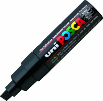 Posca Μαρκαδόρος Σχεδίου 8mm Μαύρος PC-8K/24