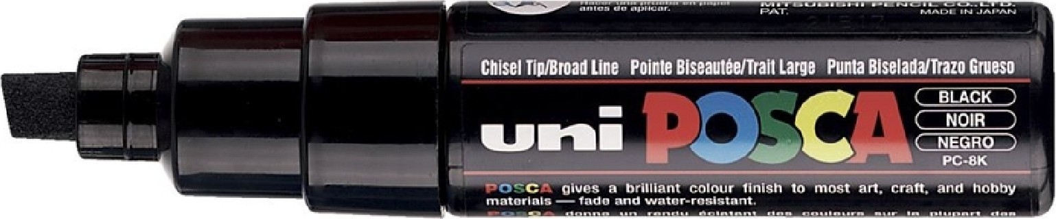 Posca PC-8K Ανεξίτηλος Μαρκαδόρος 8mm Μαύρος PC-8K/24
