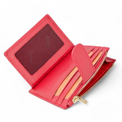 Lavor 1-5952 Μικρό Δερμάτινο Γυναικείο Πορτοφόλι με RFID Κόκκινο