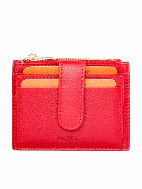 Lavor 1-5952 Μικρό Δερμάτινο Γυναικείο Πορτοφόλι με RFID Κόκκινο
