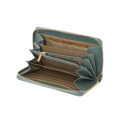 Lavor 1-5985 Μικρό Δερμάτινο Γυναικείο Πορτοφόλι με RFID Μέντα