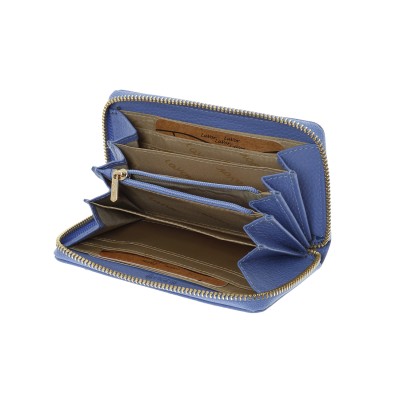 Lavor 1-5985 Μικρό Δερμάτινο Γυναικείο Πορτοφόλι με RFID Γαλάζιο