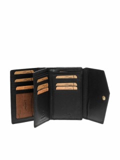 Lavor 1-6000 Μικρό Δερμάτινο Γυναικείο Πορτοφόλι με RFID Μαύρο