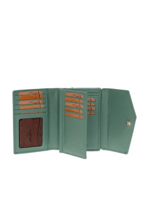 Lavor 1-6000 Μικρό Δερμάτινο Γυναικείο Πορτοφόλι με RFID Μέντα