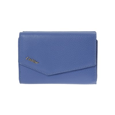 Lavor 1-6000 Μικρό Δερμάτινο Γυναικείο Πορτοφόλι με RFID Γαλάζιο