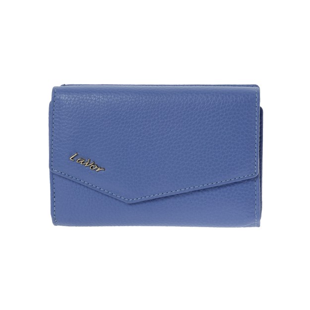 Lavor 1-6000 Μικρό Δερμάτινο Γυναικείο Πορτοφόλι με RFID Γαλάζιο
