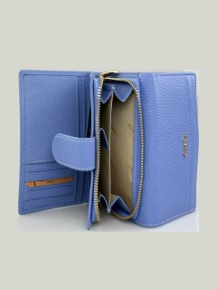 Lavor 1-6019 Μεγάλο Δερμάτινο Γυναικείο Πορτοφόλι με RFID Γαλάζιο