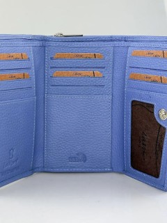 Lavor 1-6019 Μεγάλο Δερμάτινο Γυναικείο Πορτοφόλι με RFID Γαλάζιο