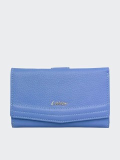 Lavor 1-6019 Μεγάλο Δερμάτινο Γυναικείο Πορτοφόλι με RFID Γαλάζιο