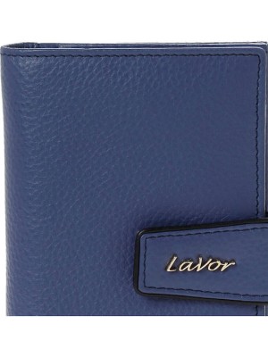Lavor Μικρό Δερμάτινο Γυναικείο Πορτοφόλι με RFID Μπλε 1-6038