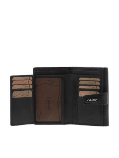 Lavor 1-6038 Μεγάλο Δερμάτινο Γυναικείο Πορτοφόλι με RFID Μαύρο