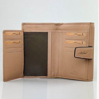 Lavor 1-6038 Μεγάλο Δερμάτινο Γυναικείο Πορτοφόλι με RFID Nude